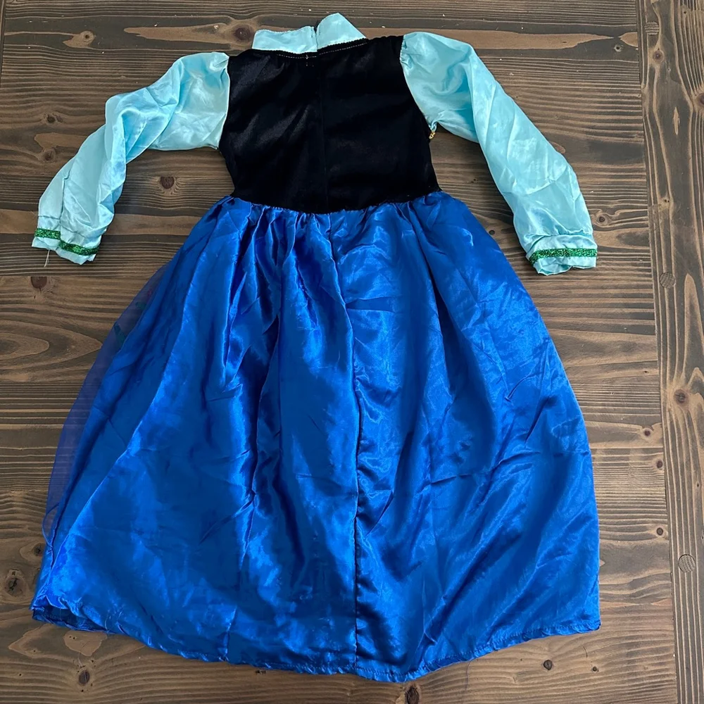 Girls Vogue Fashion Theater Costume One Size Blue Black Floral Embroidered Dress